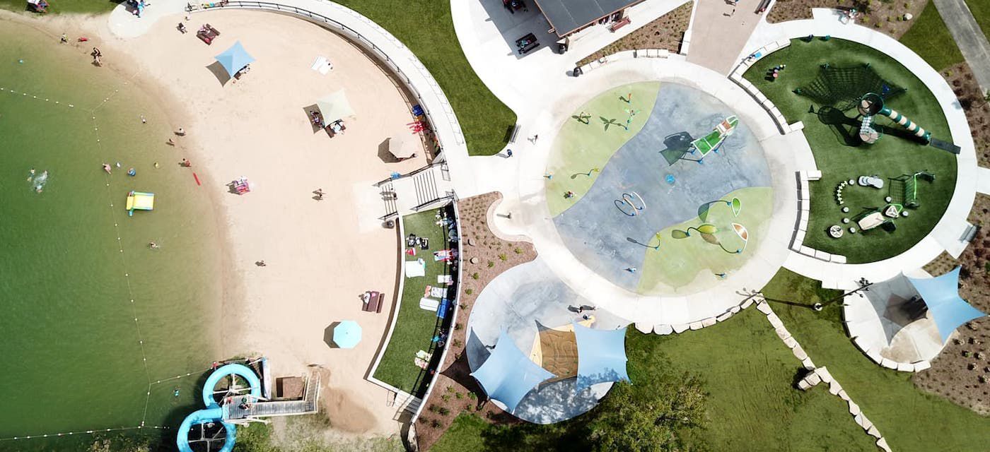 Beach enhancements and splash pad